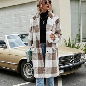 Plaid Teddy Coat